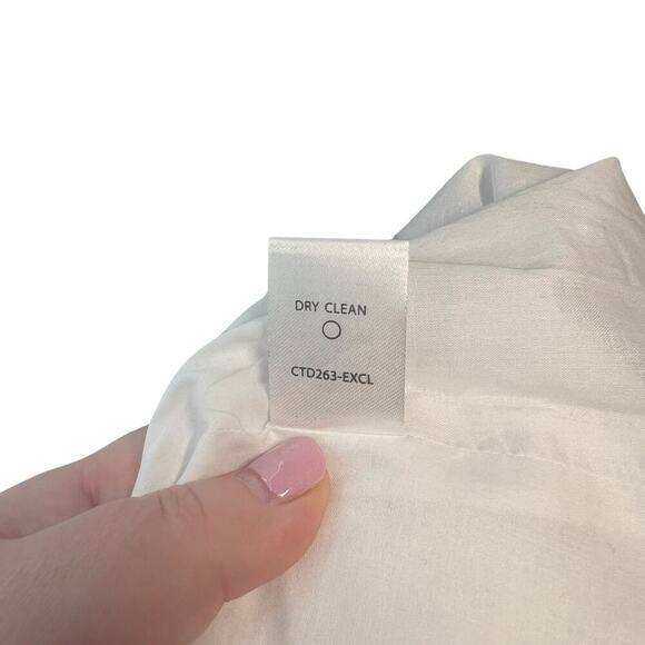 Intermix Jude Floral Print Midi Dress White Blue Cotton Silk Size 14 - Picture 16 of 16